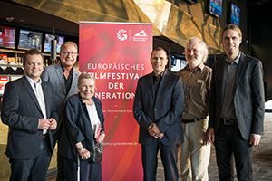 Festivalteam und Prof. Lehr, Schirmherrin und Dr. Florian Pressmar, Universität Mainz
